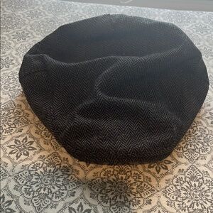 Men's Black Herringbone Flat Cap